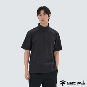 Snow Peak 男 涼感 Root 半拉鍊短袖T恤 炭灰