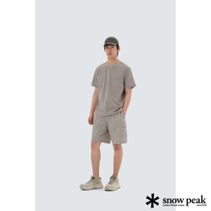 Snow Peak 男 彈力修復短褲 霧灰