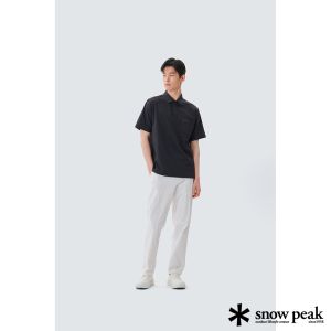 Snow Peak 男 經典織紋短袖 PoloT恤 黑
