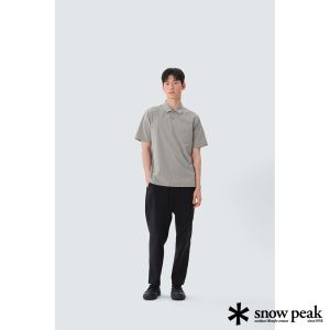 Snow Peak 男 經典織紋短袖 PoloT恤 霧灰