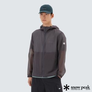 Snow Peak 男 網眼防風外套 深灰