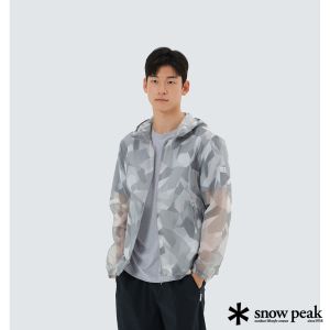 Snow Peak 男 網眼防風外套 淺灰