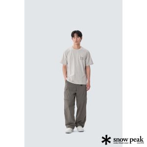 Snow Peak 中性款 棉質野餐風短袖T恤 淺米