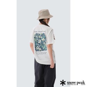 Snow Peak 中性款 棉質熱帶圖案短袖T恤 白