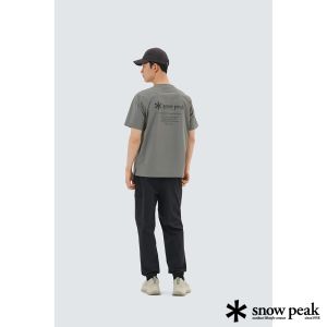 Snow Peak 中性款 Thin-tech 織紋短袖T恤 深灰