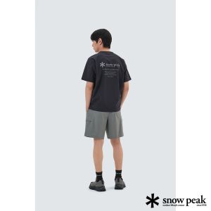 Snow Peak 中性款 Thin-tech 織紋短袖T恤 深海軍藍