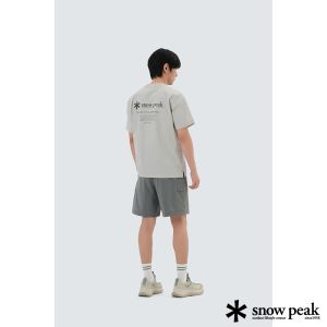 Snow Peak 中性款 Thin-tech 織紋短袖T恤 淺米