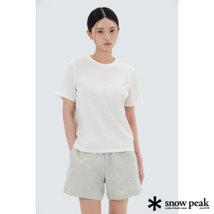 Snow Peak 女 羅紋女款短袖T恤 白