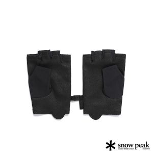 Snow Peak 中性款 Cordura 彈性半指手套 黑