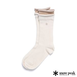 Snow Peak 女 層次款運動襪 奶油象牙