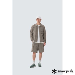 Snow Peak 男 Taslan 襯衫式外套 復古卡其