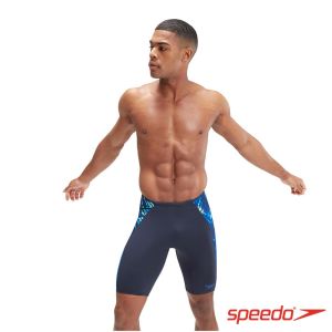 Speedo 男 運動及膝泳褲 Splice 深藍/鈷藍/黃