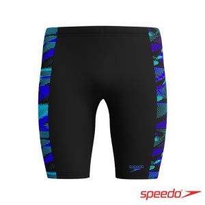 Speedo 男 運動及膝泳褲HyperBoom Panel 黑/鈷藍