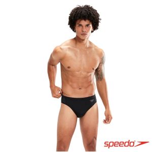 Speedo 男 運動三角泳褲 Splice 黑/灰