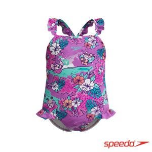 Speedo 幼童 連身泳裝 霓虹紫/海底花園