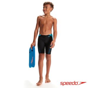 Speedo 男孩 運動及膝泳褲 HyperBoom Logo黑/藍