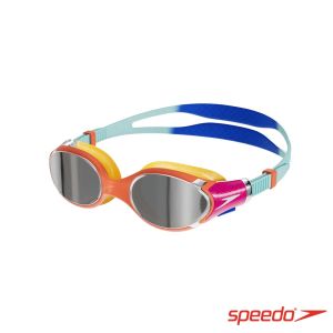 Speedo 兒童運動泳鏡 Biofuse2.0 鏡面 藍/火山橘