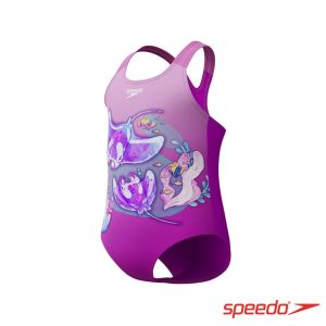 Speedo 幼童 連身泳裝 霓虹紫/漫遊海洋