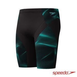 Speedo 男 運動及膝壓縮泳褲 END+ MAX 黑/寶石綠