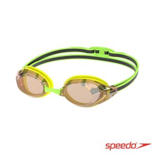 Speedo 成人 競技泳鏡 鏡面Vanquisher 3.0 金黃/灰