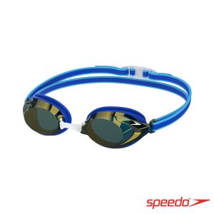 Speedo 兒童 競技泳鏡 鏡面Vanquisher 3.0 鈷藍/金