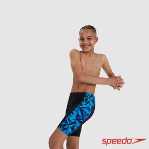 Speedo 男孩 運動及膝泳褲 Hyper Boom 黑/火焰藍