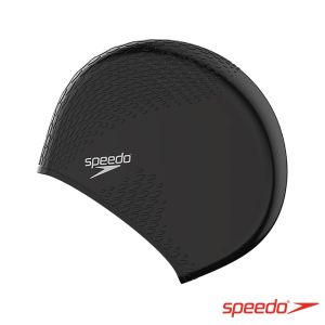 Speedo 成人矽膠泳帽 Bubble Active+ 黑