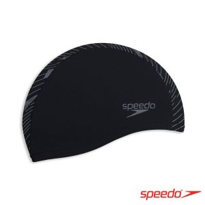Speedo 成人尼龍抗氯泳帽 Boom End+ 黑/炭灰