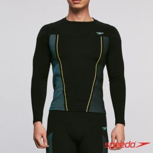 Speedo 男 長袖防曬上衣Hero6 黑/藍/黃