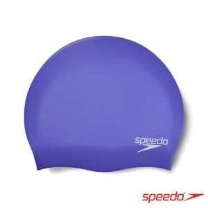 Speedo 成人矽膠泳帽 Plain Moulded 靛藍