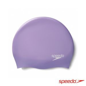 Speedo 成人 矽膠泳帽 Plain Moulded 金屬紫