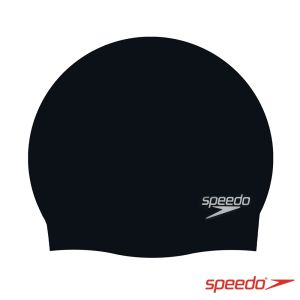 Speedo 成人矽膠泳帽 Plain Moulded 黑