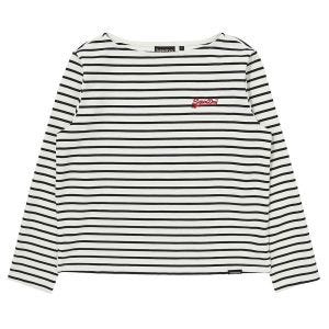 SUPERDRY 韓版 女款 長袖T恤 長Tee Core Logo Border 象牙白