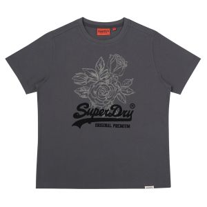 SUPERDRY 韓版 女款 短袖T恤 短Tee Vintage Flower 炭黑