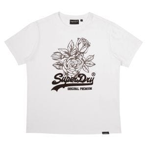 SUPERDRY 韓版 女款 短袖T恤 短Tee Vintage Flower 白
