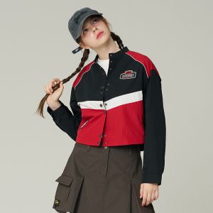 SUPERDRY 韓版 女款 棒球外套 休閒外套 Nylon Racing 黑白紅