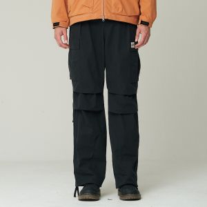 SUPERDRY 韓版 男款 工裝褲 休閒長褲 Cargo Wide Parasuit 黑