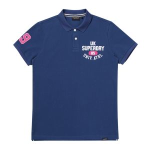 SUPERDRY 韓版 男款 POLO衫 短POLO Athletics Felt 深藍