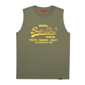 SUPERDRY 韓版 男款 背心 Vintage Logo Sleeveless 卡其