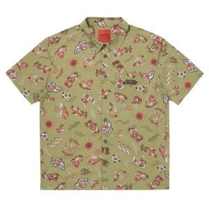 SUPERDRY 韓版 中性款 男女適穿 短襯衫 Farm Surf Hawaiian 卡其