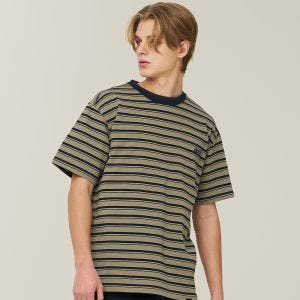 SUPERDRY 韓版 中性款 男女適穿 短袖T恤 短Tee Pocket Stripe 卡其