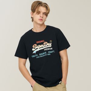 SUPERDRY 韓版 中性款 男女適穿 短袖T恤 短Tee 1985 Gradient 黑