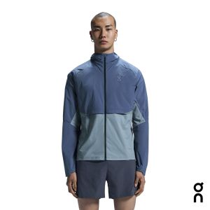【瑞士 On 昂跑】男 Core 跑步防潑外套 峽灣藍/灰藍