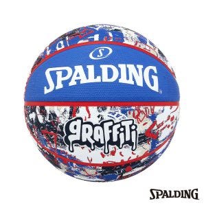 SPALDING 斯伯丁 SP 塗鴉系列 藍紅 橡膠 7號