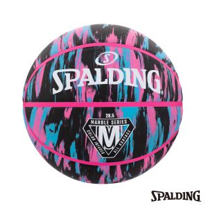 SPALDING 斯伯丁 籃球 SP 大理石系列 黑/粉紅/藍 橡膠 7號