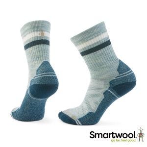 Smartwool 女 機能 戶外 全輕量減震 條紋 中長襪 冰霜綠