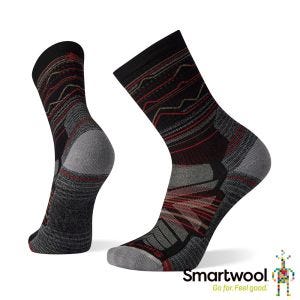 Smartwool 機能戶外全輕量減震山嶺印花中長襪 黑色