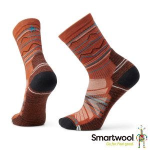 Smartwool 機能戶外全輕量減震山嶺印花中長襪 暗橙