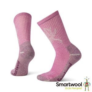 Smartwool 女全輕量減震徒步印花中長襪 粉霧紫