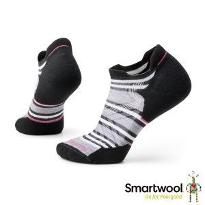 Smartwool 女機能跑步局部輕量減震印花踝襪 黑色